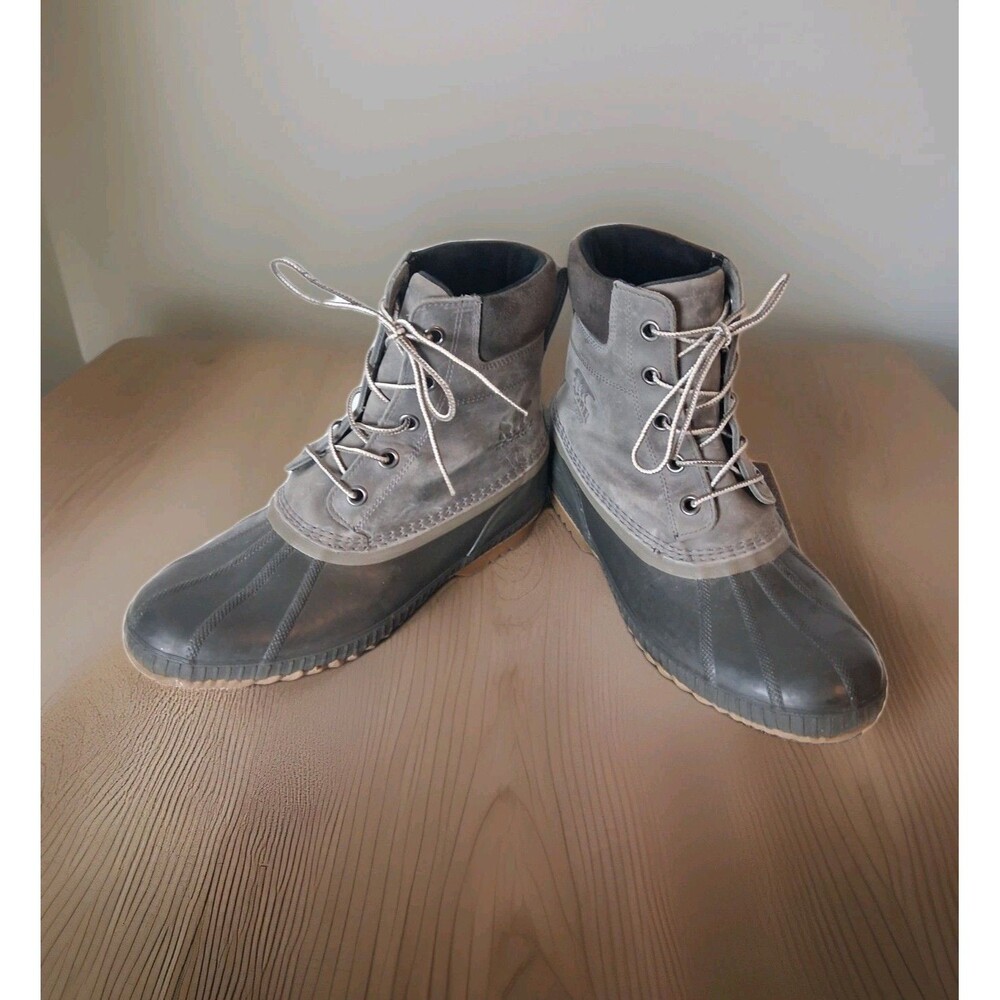 Sorel Cheyenne II Mens Waterproof Boots Size 11.5 Gray Rubber Boot NM2575-052
